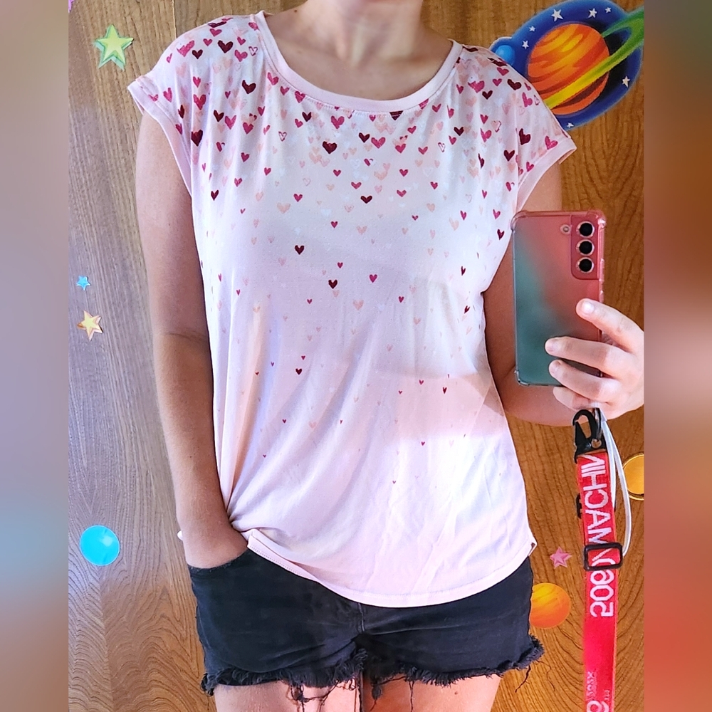Elle Crepe Knit Tee Hearts Kohls